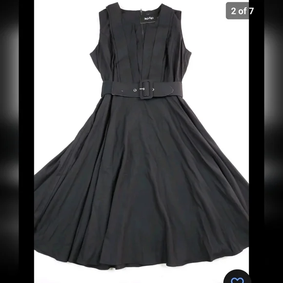 City Chic dress black size 14 (plus size XS) knee length flare - Picture 6 of 14